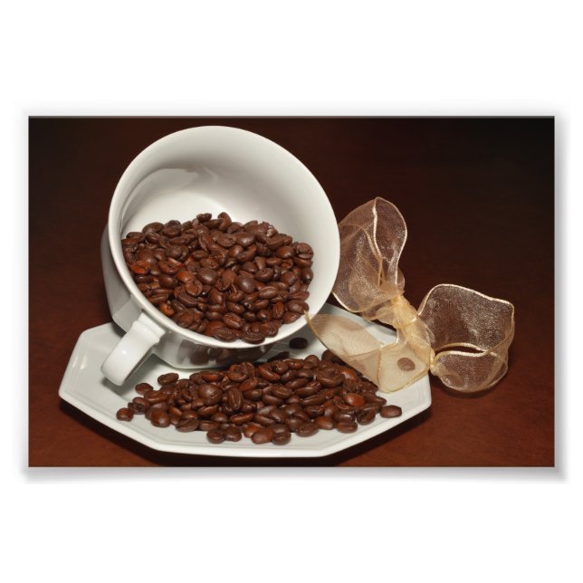 Coffee Cup with Beans Photo Print (Front)