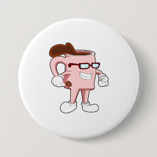Coffee cup with Coffee 3 Inch Round Button