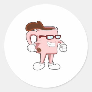 Coffee cup with Coffee Classic Round Sticker