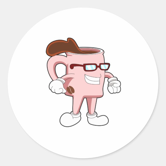 Coffee cup with Coffee Classic Round Sticker (Front)