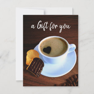 Coffee Cup with Heart Shaped Foam Gift Card