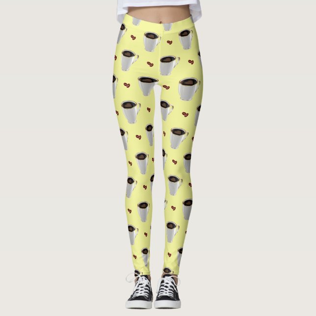 COFFEE CUPS & BEANS LEGGINGS (Front)