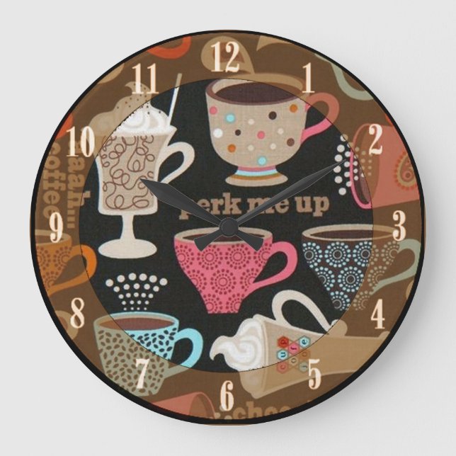 Coffee Cups Cafe Wall Clock (Front)