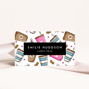 Coffee Cups, Coffee Beans, Barista, Coffee Shop Business Card