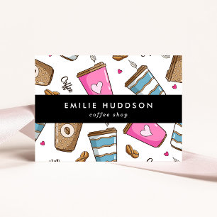 Coffee Cups, Coffee Beans, Barista, Coffee Shop Business Card