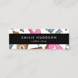 Coffee Cups, Coffee Beans, Barista, Coffee Shop Mini Business Card