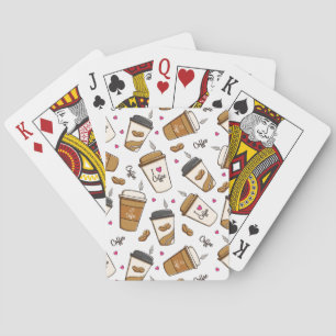 Coffee Cups, Coffee Beans, Coffee Lover, Hearts Playing Cards