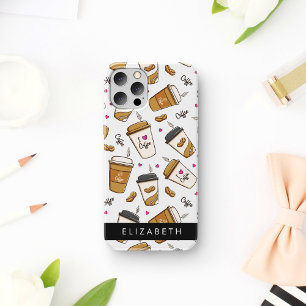 Coffee Cups, Coffee Beans, Coffee Lover, Your Name iPhone 16 Case