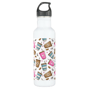 Coffee Cups, Coffee Beans, Hearts, Coffee Lover 710 Ml Water Bottle