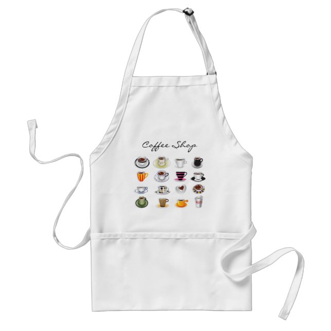 Coffee Cups Customizable Coffee Shop Standard Apron (Front)