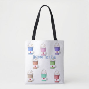 Coffee Cups in Full Colours Tote Bag