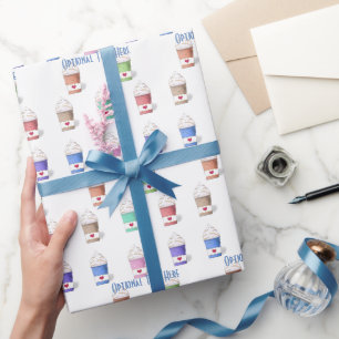 Coffee Cups in Full Colours  Wrapping Paper