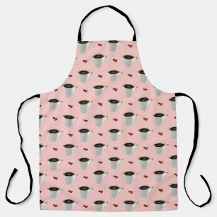 COFFEE CUPS ON PINK APRON