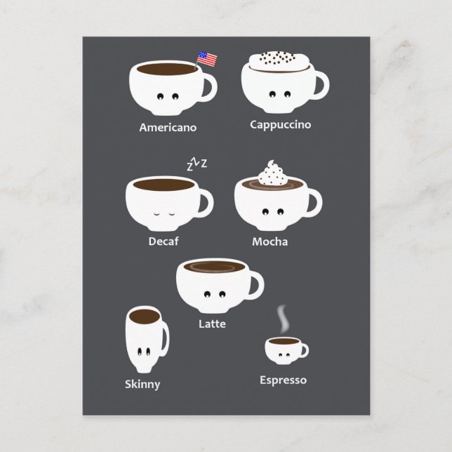 Coffee cups postcard (Front)