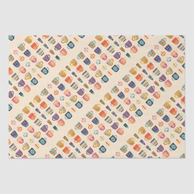 Coffee Cups Tissue Paper (Front)