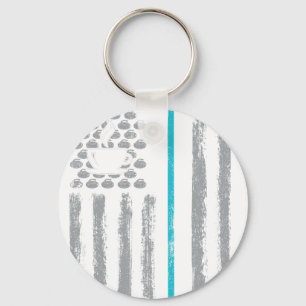 coffee curling- Vintage USA American Flag for curl Keychain
