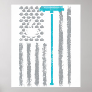 coffee curling- Vintage USA American Flag for curl Poster