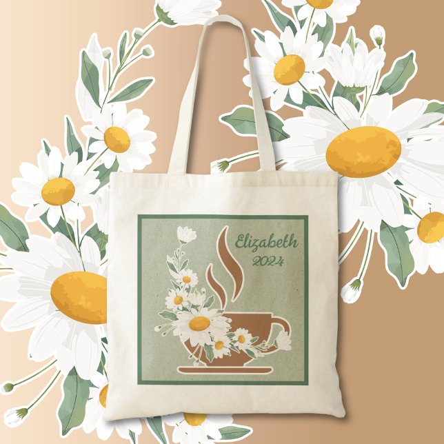 Coffee & Daisies Tote Bag (COFFEE & DAISIES TOTE)