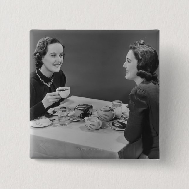 Coffee Date 2 Inch Square Button (Front)