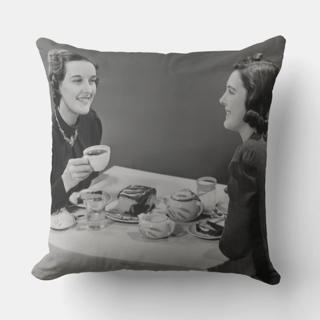 Coffee Date Throw Pillow (Front)