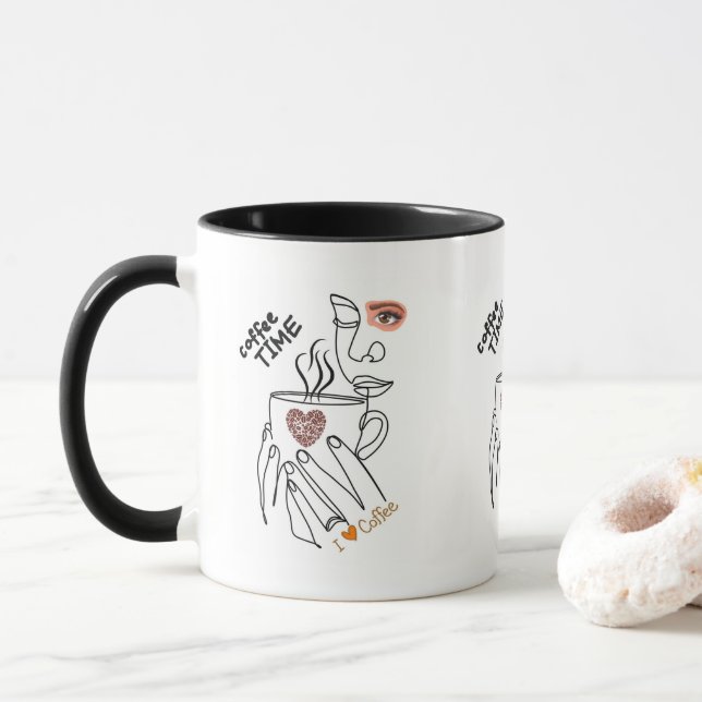 Coffee Day Art Print Design  Mug (With Donut)