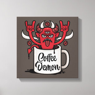 Coffee Demon Canvas Print