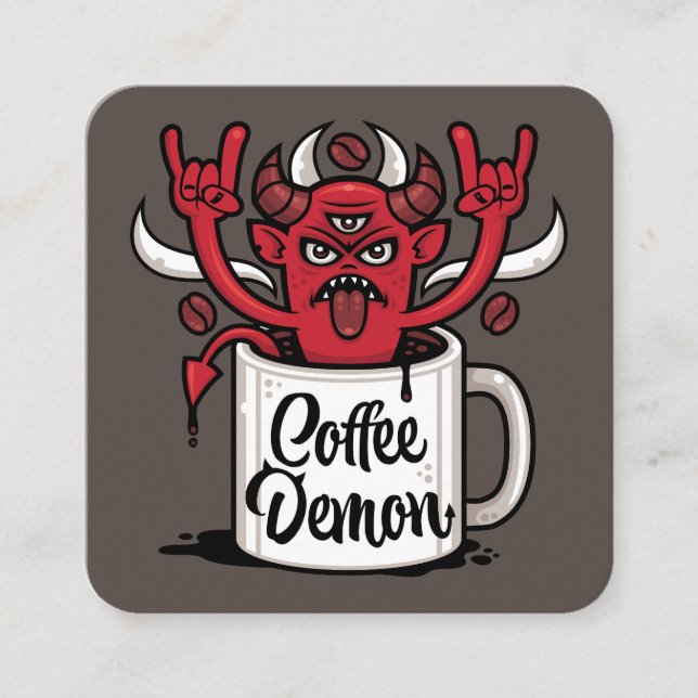 Coffee Demon Square Business Card (Front)