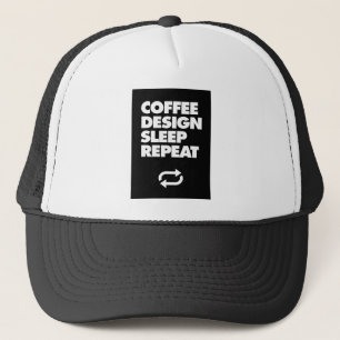 Coffee Design Sleep Repeat Trucker Hat