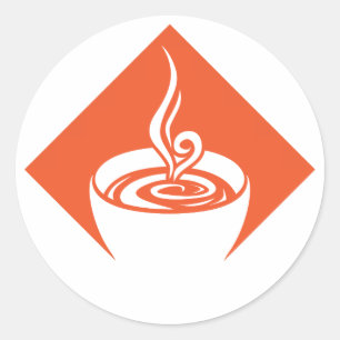 coffee diamond classic round sticker