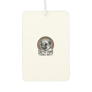Coffee Dog Shirt Retro Chill Pug Graphic_1 Air Freshener