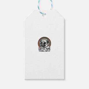 Coffee Dog Shirt Retro Chill Pug Graphic_1 Gift Tags