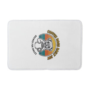 Coffee Dog Shirt Vintage Engraved Pup Mug Design_1 Bath Mat