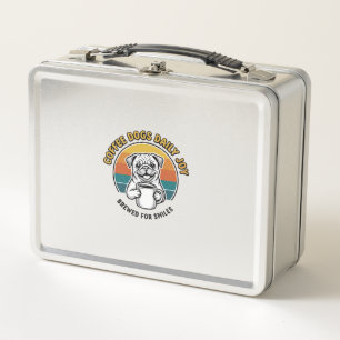 Coffee Dog Shirt Vintage Engraved Pup Mug Design_1 Metal Lunch Box