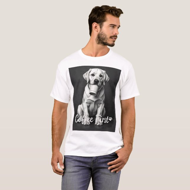 coffee dog t-shirt (Front Full)