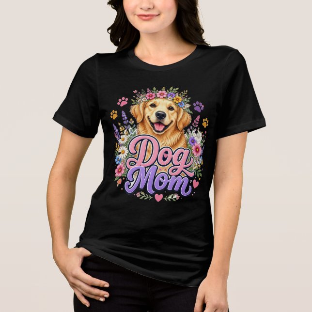 Coffee Dogs Repeat Funny Dog Lover Design Tri-Blend Shirt (Front)