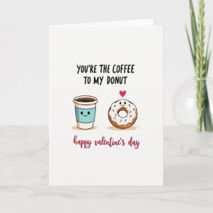 Coffee Donut Lovers Valentine Card