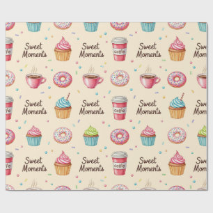  Coffee, donuts, and cupcakes by Natasha Us   Wrapping Paper