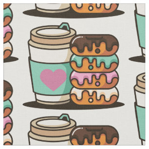 coffee doughnut lover fabric