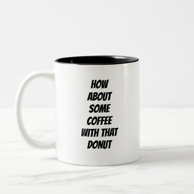 Coffee & Doughnuts Two-Tone Coffee Mug (Left)