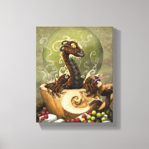 Coffee Dragon 8x10 Canvas Print
