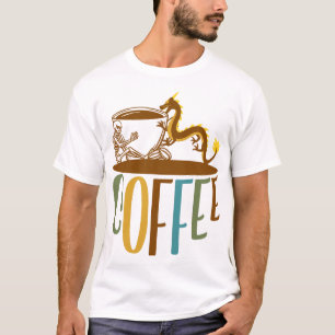 Coffee & Dragons – Cute Fantasy Dragon Drinking Co T-Shirt