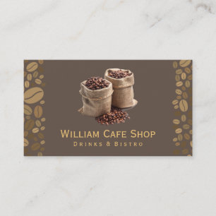 Coffee Drink   Coffee Bean Bags Business Card