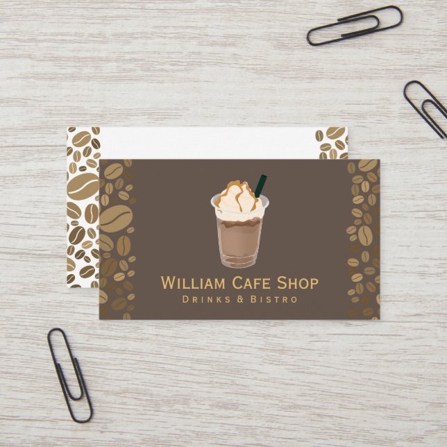 Coffee Drink | Coffee Beans Business Card (Front/Back In Situ)