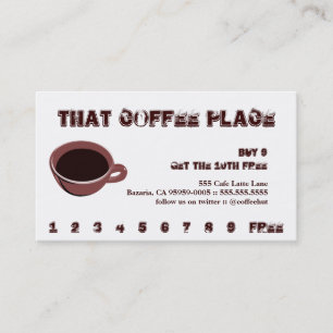 Coffee Drink Punch Card