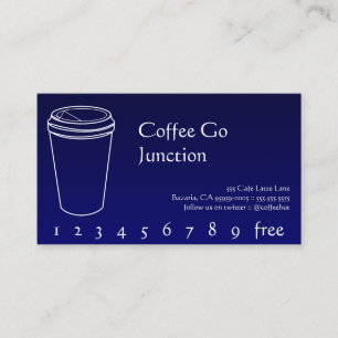 Coffee Drink Punch / Loyalty Card Gradient Blue