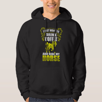 Coffee Drinking And Horse Riding Horses 1 Hoodie