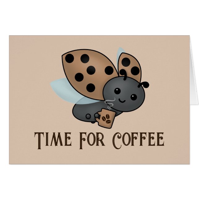 Coffee Drinking Ladybug (Front Horizontal)