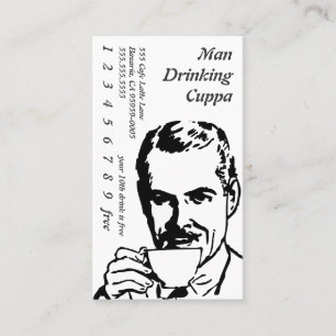 Coffee Drinking Line Art Morning Cuppa Loyalty Card