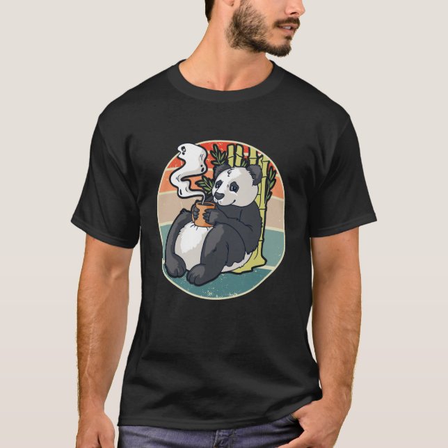 Coffee drinking panda T-Shirt (Front)