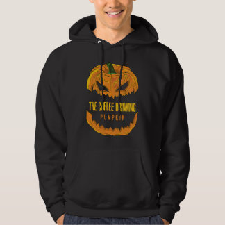 Coffee Drinking Pumpkin Matching Family Group Hall Hoodie